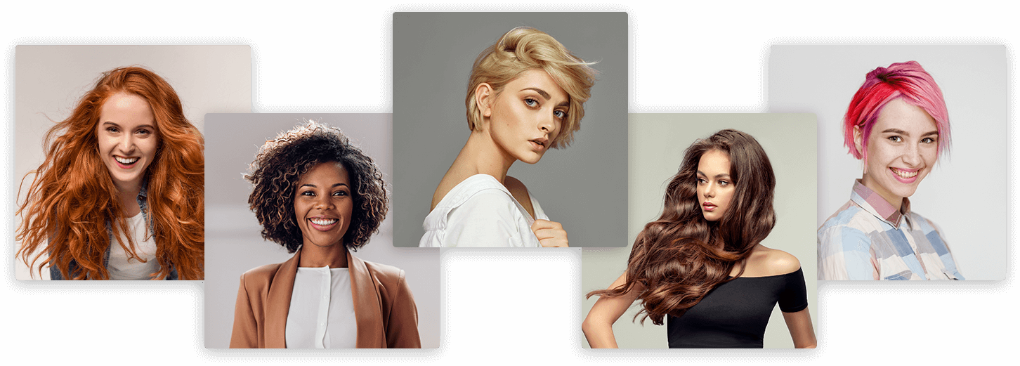 5 modelos com diferentes tipos de cabelo